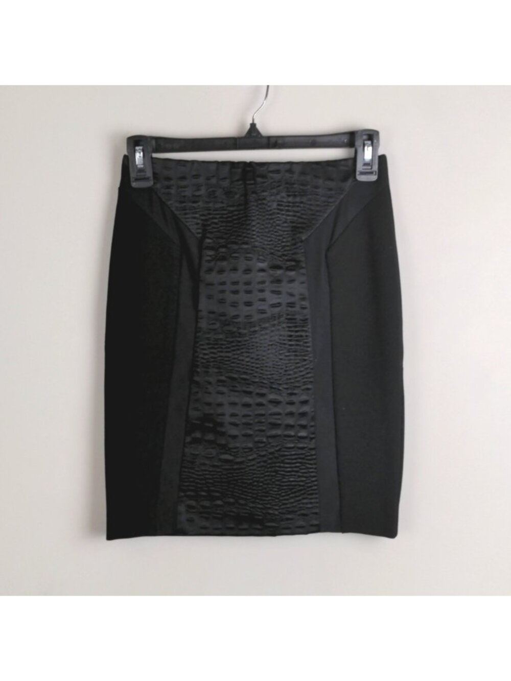Maje Black Faux Alligator Zip Up Mini Skirt - Picture 5 of 11